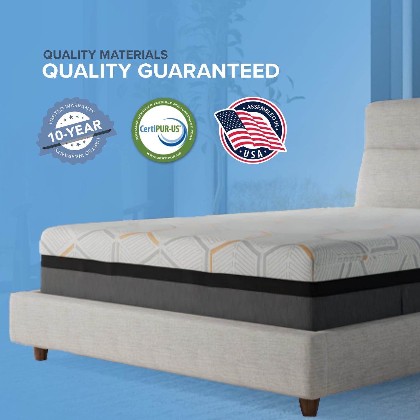 14” Hybrid Copper-Gel Infused Memory Foam Mattress - Plush