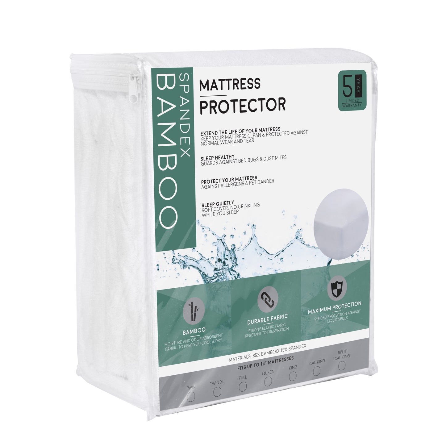 Bamboo Spandex Mattress Protector - Made with Viscose from Bamboo