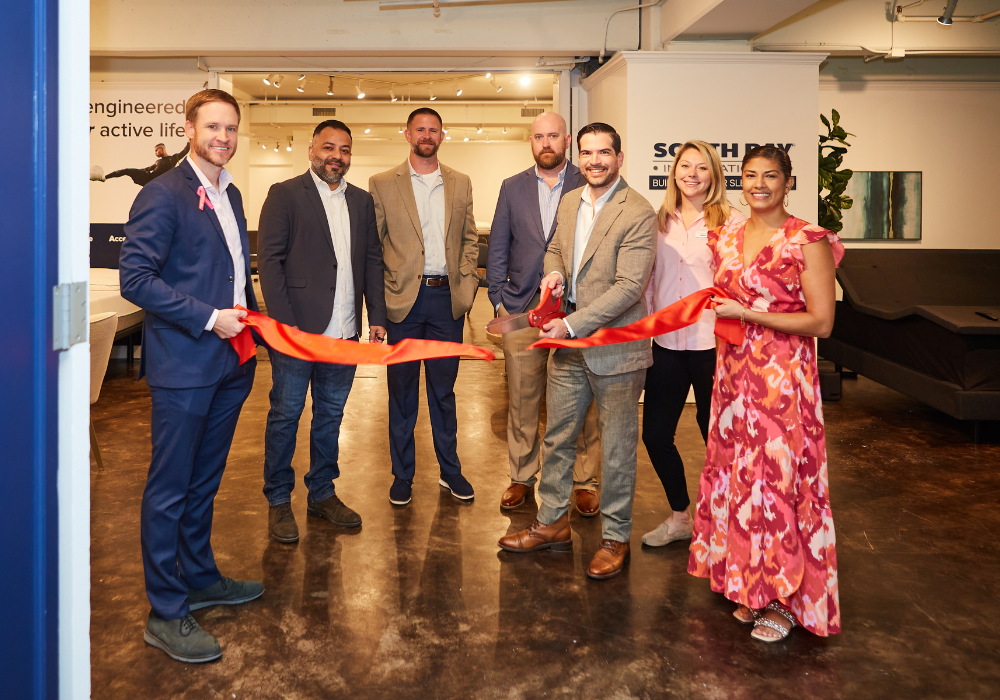 South Bay team members at the ribbon cutting of new showroom at High Point Market